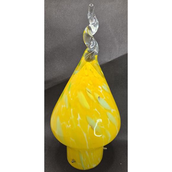 Hand Blown Yellow Murano Authentic Glass Pendant Shade For Lamp 12" - Rare - Picture 1 of 8
